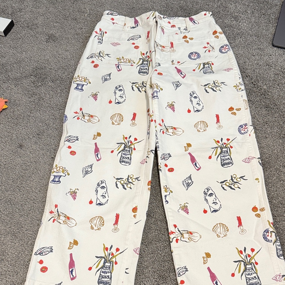 Madewell Artistic Print Flare & Wide Leg Jeans